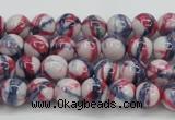 CRF404 15.5 inches 4mm round dyed rain flower stone beads wholesale