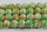 CRF416 15.5 inches 4mm round dyed rain flower stone beads wholesale