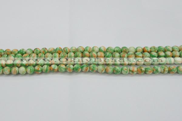 CRF416 15.5 inches 4mm round dyed rain flower stone beads wholesale