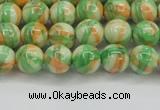 CRF417 15.5 inches 6mm round dyed rain flower stone beads wholesale