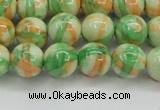 CRF419 15.5 inches 10mm round dyed rain flower stone beads wholesale