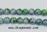 CRF43 15.5 inches 6mm round dyed rain flower stone beads wholesale