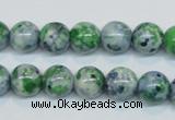 CRF45 15.5 inches 10mm round dyed rain flower stone beads wholesale