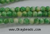 CRF454 15.5 inches 3mm round dyed rain flower stone beads wholesale