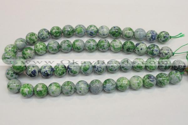 CRF46 15.5 inches 12mm round dyed rain flower stone beads wholesale