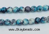 CRF56 15.5 inches 6mm round dyed rain flower stone beads wholesale