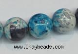 CRF61 15.5 inches 16mm round dyed rain flower stone beads wholesale