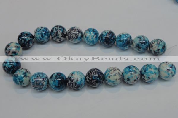 CRF63 15.5 inches 20mm round dyed rain flower stone beads wholesale