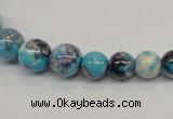 CRF64 15.5 inches multi sizes round dyed rain flower stone beads wholesale