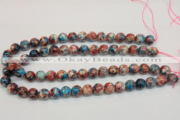 CRF73 15.5 inches 10mm round dyed rain flower stone beads wholesale