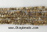 CRG33 15.5 inches 6mm flat star picture jasper beads wholesale