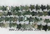 CRG40 15.5 inches 14mm flat star moss agate gemstone beads wholesale