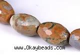 CRH02 10*14mm faceted rice natural rhyolite beads Wholesale