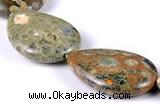 CRH04 flat teardrop natural rhyolite different sizes beads