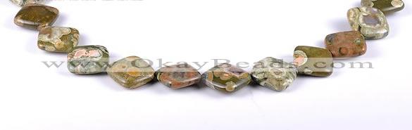 CRH05 15*15mm rhombic natural rhyolite gemstone beads Wholesale