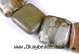 CRH06 different sizes square natural rhyolite beads Wholesale