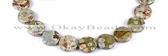 CRH08 different sizes coin sape natural rhyolite beads Wholesale