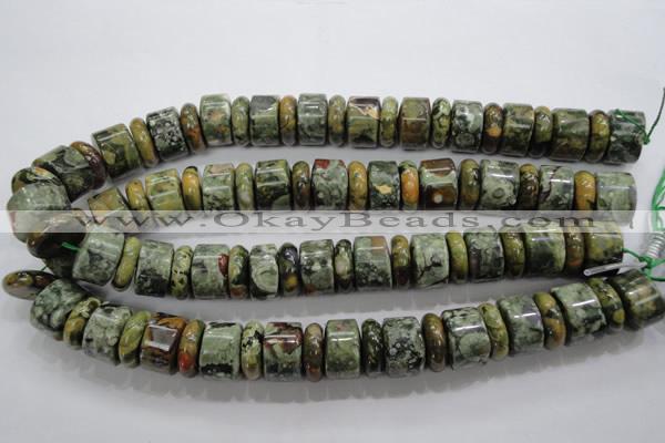 CRH115 15.5 inches 6*18mm & 12*18mm rondelle rhyolite gemstone beads