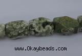 CRH131 15.5 inches 10*15mm faceted nuggets rhyolite gemstone beads