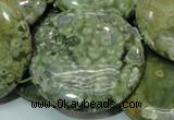 CRH41 15.5 inches 40mm flat round rhyolite beads wholesale