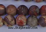 CRH513 15.5 inches 10mm round matte rhyolite gemstone beads