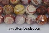 CRH520 15.5 inches 8mm faceted round rhyolite gemstone beads