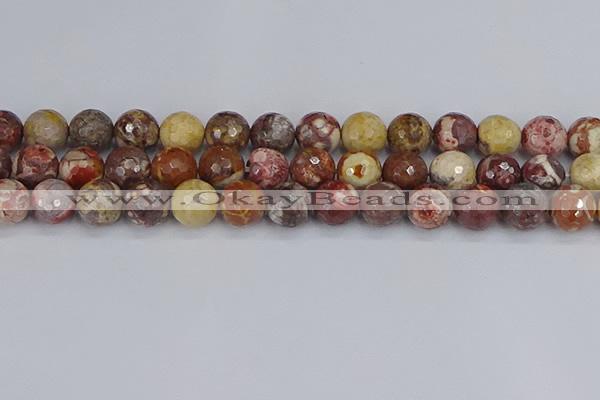 CRH522 15.5 inches 12mm faceted round rhyolite gemstone beads