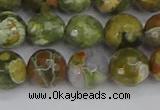 CRH529 15.5 inches 10mm faceted round rhyolite beads wholesale