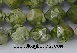 CRH537 15.5 inches 10mm faceted nuggets rhyolite gemstone beads