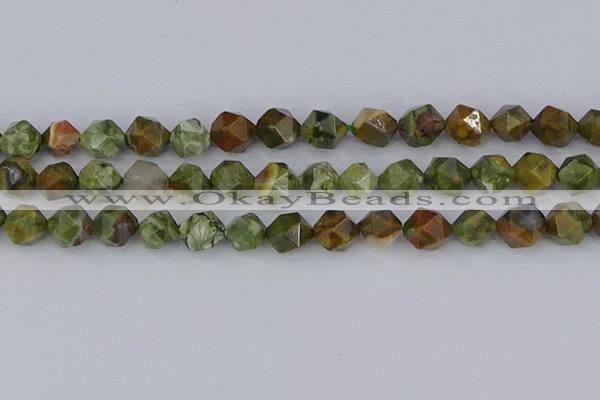 CRH544 15.5 inches 12mm faceted nuggets rhyolite beads wholesale