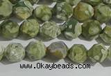 CRH553 15.5 inches 6mm faceted nuggets matte rhyolite gemstone beads