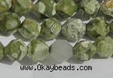 CRH554 15.5 inches 8mm faceted nuggets matte rhyolite gemstone beads