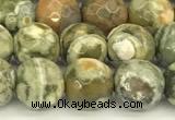 CRH580 15 inches 6mm faceted round rhyolite beads wholesale