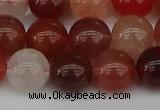 CRH603 15.5 inches 10mm round red rabbit hair quartz beads