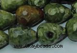 CRH65 15.5 inches 15*20mm faceted teardrop rhyolite beads wholesale