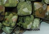 CRH74 15.5 inches 15*15mm faceted rhombic rhyolite beads wholesale