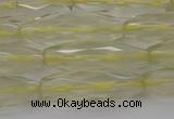 CRI03 15.5 inches 10*30mm faceted rice lemon quartz beads wholesale