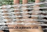 CRI144 15.5 inches 10*30mm faceted rice white crystal beads