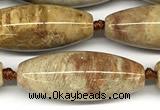 CRI161 15 inches 15*38mm - 16*40mm rice chrysanthemum agate beads