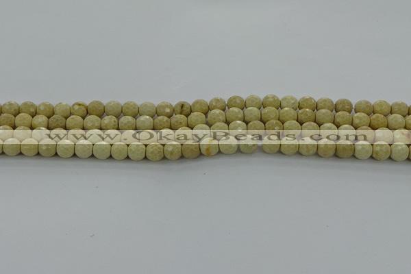 CRI210 15.5 inches 4mm faceted round riverstone beads wholesale