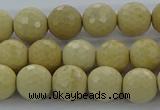 CRI212 15.5 inches 8mm faceted round riverstone beads wholesale