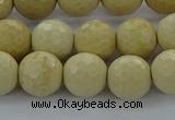 CRI214 15.5 inches 12mm faceted round riverstone beads wholesale