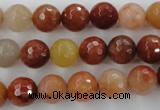 CRJ253 15.5 inches 10mm faceted round red jade gemstone beads