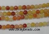 CRJ400 15.5 inches 4mm faceted round red & yellow jade beads