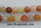 CRJ413 15.5 inches 8mm round red & yellow jade beads wholesale