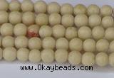 CRJ600 15.5 inches 4mm round white fossil jasper beads wholesale