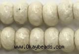 CRJ633 15.5 inches 5*8mm rondelle white fossil jasper beads wholeasle