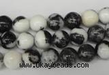 CRO100 15.5 inches 8mm round black & white jasper beads wholesale