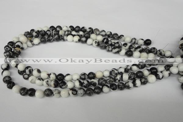 CRO100 15.5 inches 8mm round black & white jasper beads wholesale