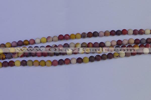 CRO1001 15.5 inches 6mm round matte mookaite gemstone beads